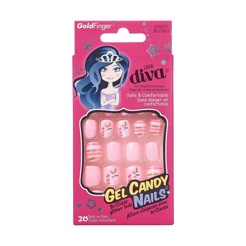 NAILS LITTLE DIVA GEL CANDY STICK-ON NAILS BLDG01(42)