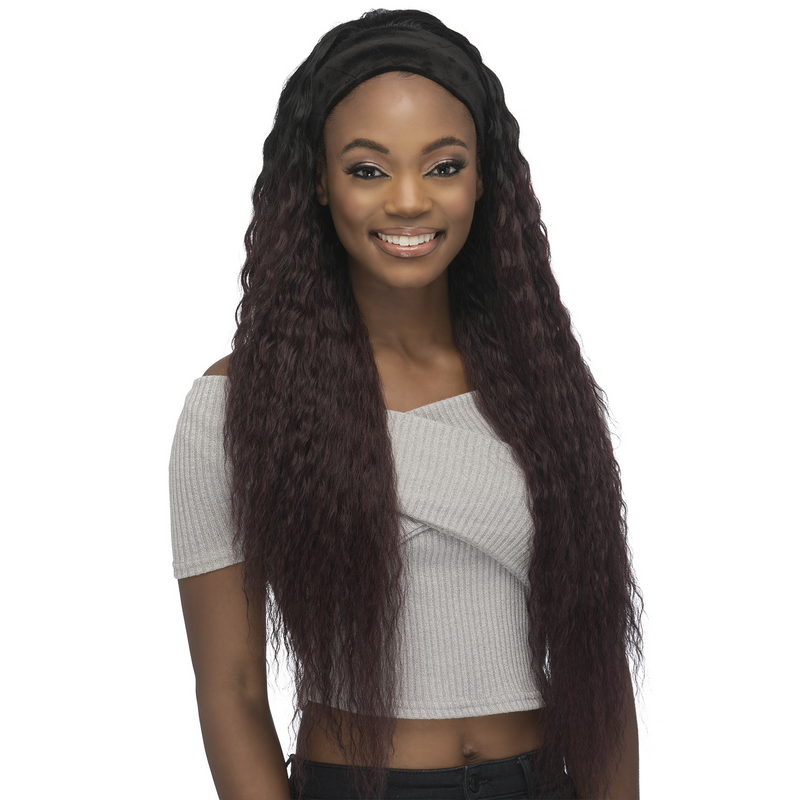 VIVICA A FOX 33" LAYERED SPANISH WAVE WITH BLACK VELVET HEADBAND WIG - HB JOA (01)