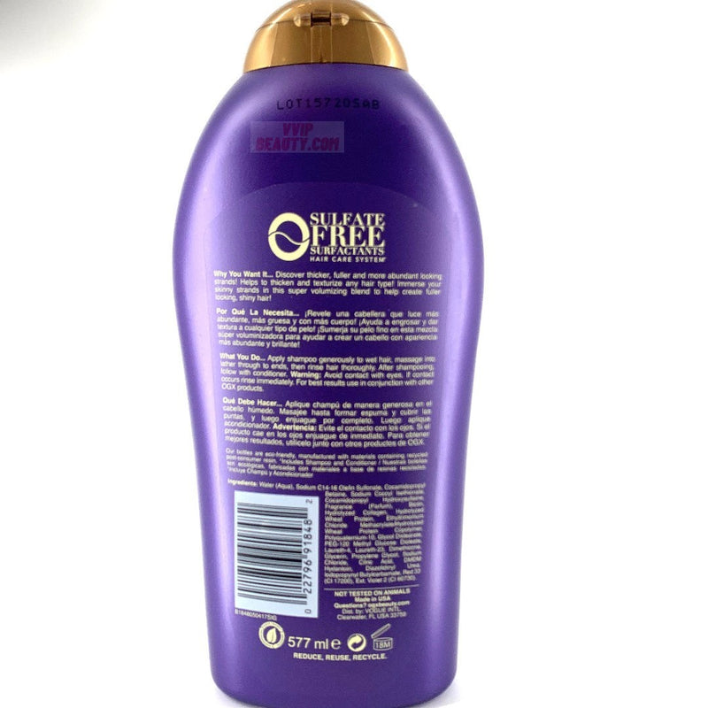 OGX Thick & Full + Biotin & Collagen Extra Strength Volumizing Shampoo 19.5 oz