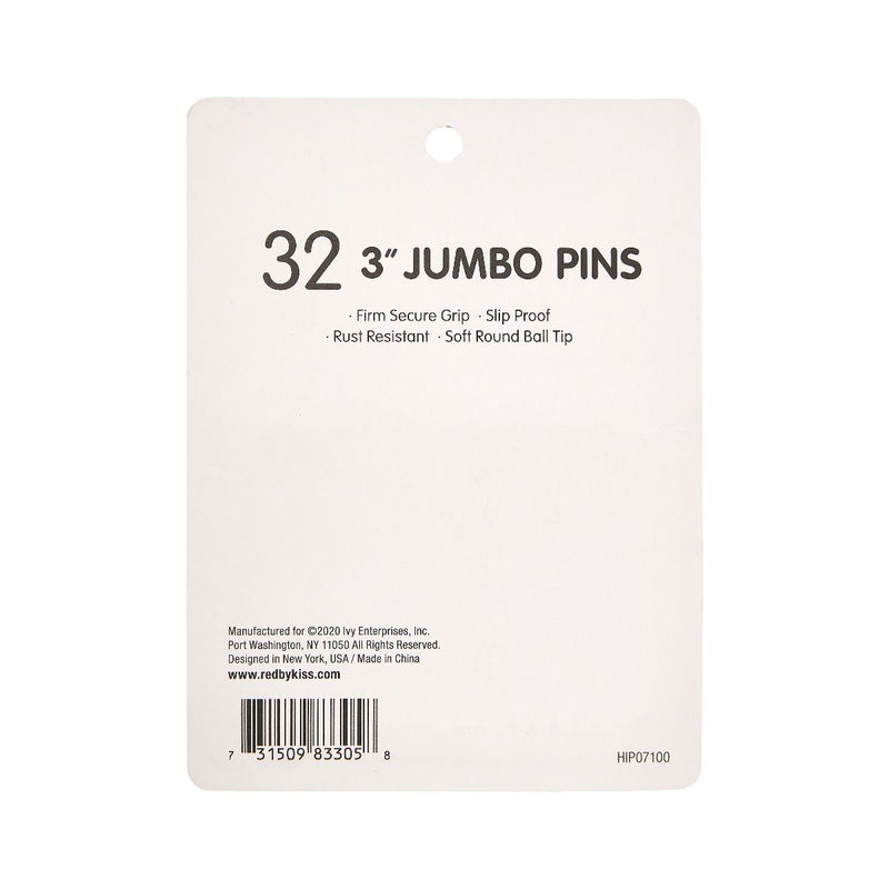RED JUMBO HAIR PINS 3" 32CT Black HIP07
