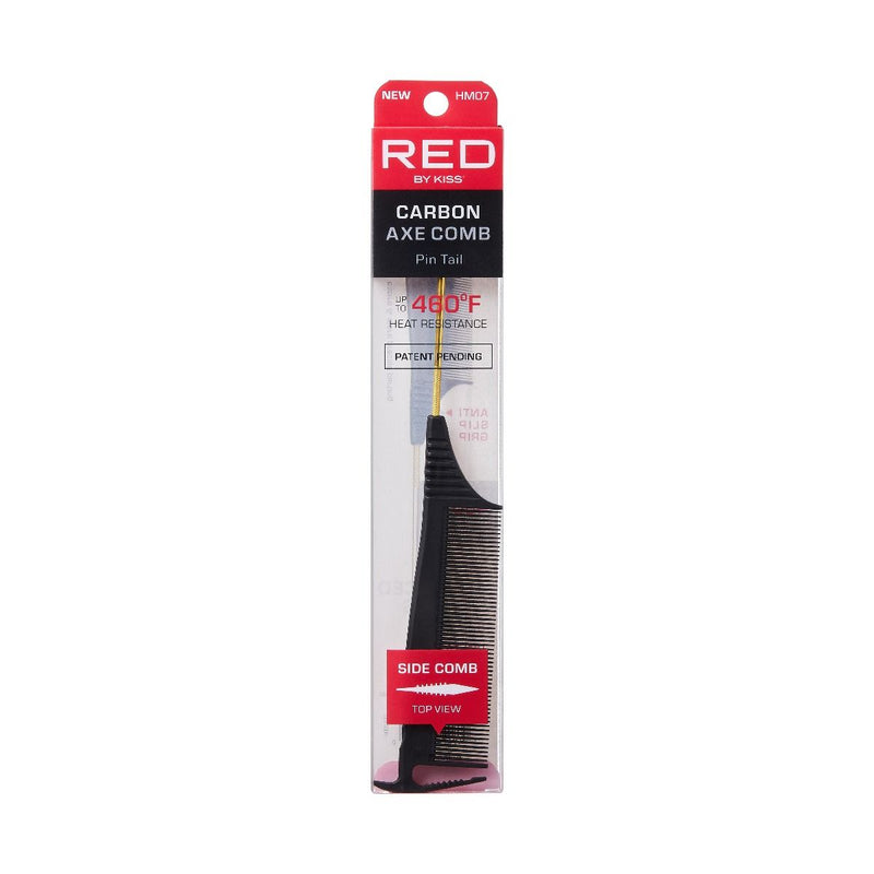 RED CARBON AXE PIN TAIL COMB HM07