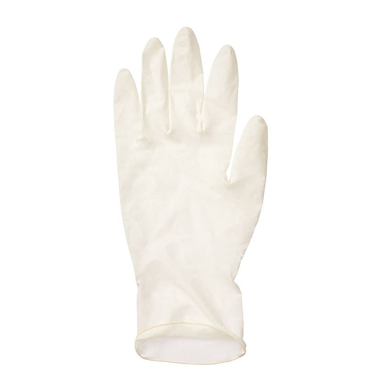 RED POWDER-FREE LATEX GLOVES -MEDIUM 10CT